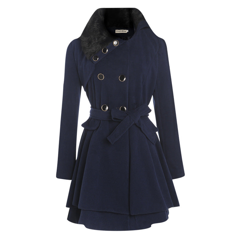 women’s mid length wool coat winter