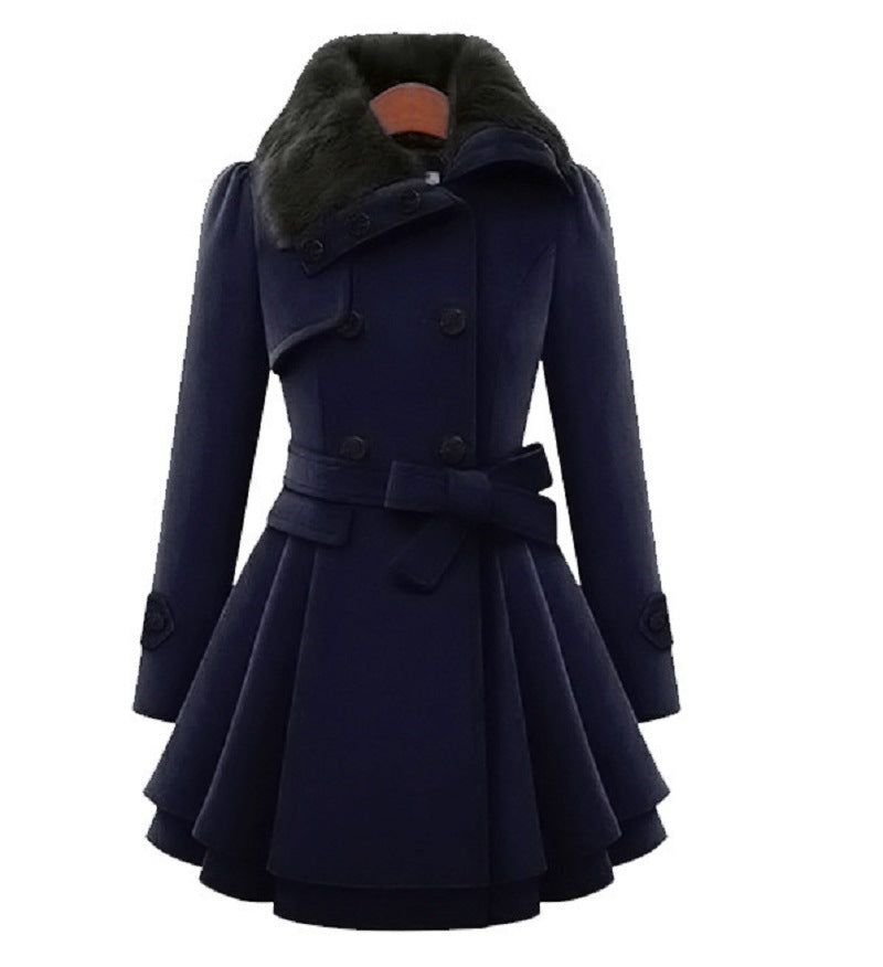 women’s mid length wool coat winter