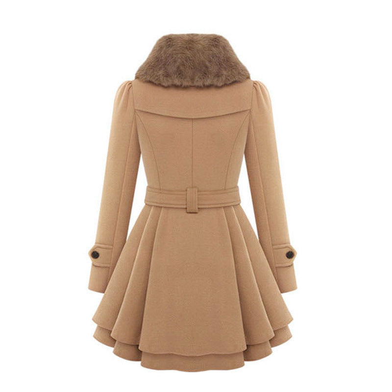 women’s mid length wool coat winter